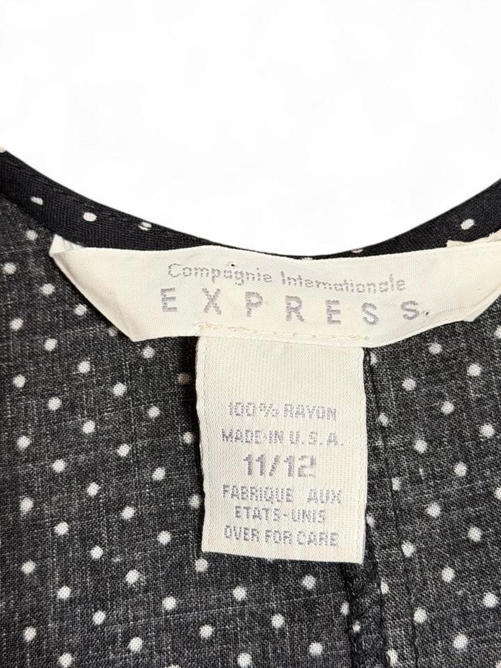 Express RARE Vintage 90s Black and White Polka Dot Maxi Sun Dress - Picture 3 of 5